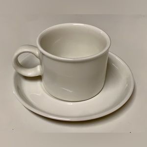MIDWINTER STONEHENGE WHITE Flat Cup and Saucer Set Made in England
